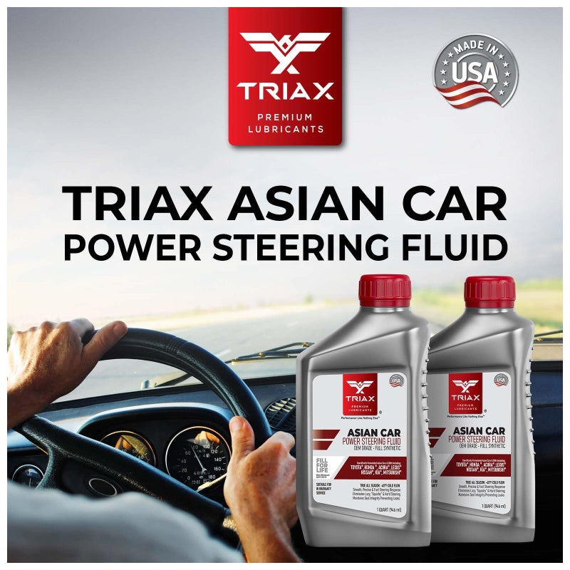 TRIAX Asian Car PSF Hydraulic & Electric Full Synthetic OEM Grade Power Steering Fluid | Compatible with Honda, Acura, Toyota, Lexus, Nissan, Infiniti, Mazda, Hyundai, Kia & More (1 Quart) - Image 3